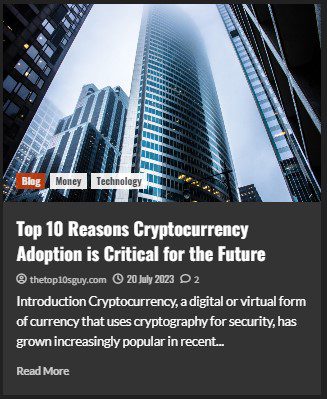 Top 10 Reasons Cryptocurrency Adoption is Critical for the Future