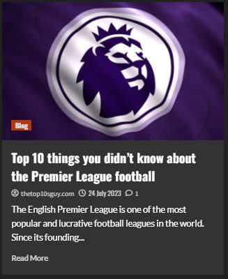 Top 10 things you didn’t know about the Premier League football