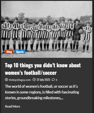 Top 10 things you didn’t know about women’s football soccer